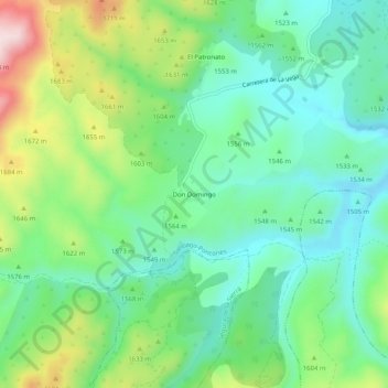 Mappa topografica Don Domingo, altitudine, rilievo