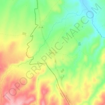 Mappa topografica Tepecik, altitudine, rilievo