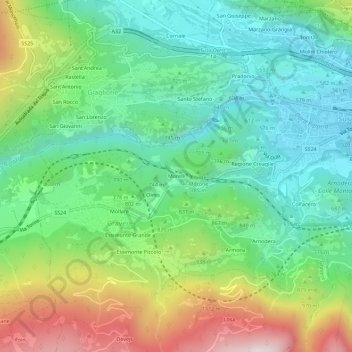 Mappa topografica Morelli, altitudine, rilievo