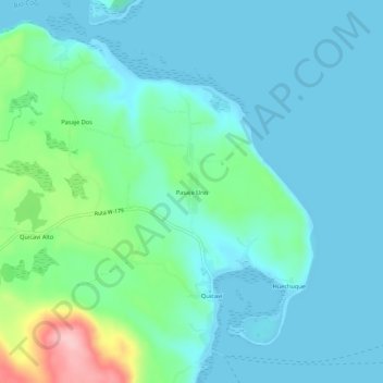 Mappa topografica Pasaje Uno, altitudine, rilievo