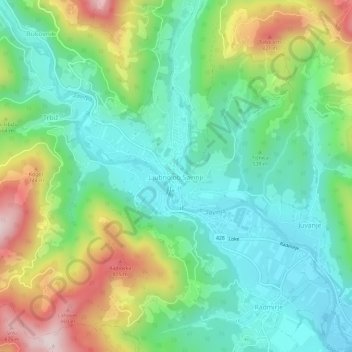 Mappa topografica Ljubno ob Savinji, altitudine, rilievo