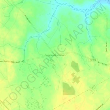 Mappa topografica Hammond Crossroads, altitudine, rilievo