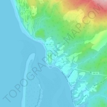 Mappa topografica Netarts, altitudine, rilievo