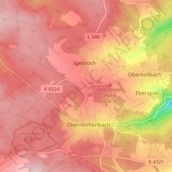 Mappa topografica Siehdichfür, altitudine, rilievo