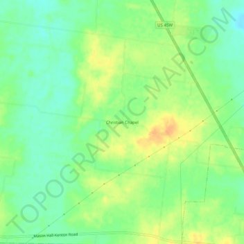 Mappa topografica Christian Chapel, altitudine, rilievo