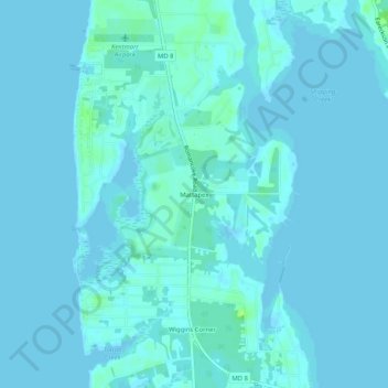Mappa topografica Mattapex, altitudine, rilievo