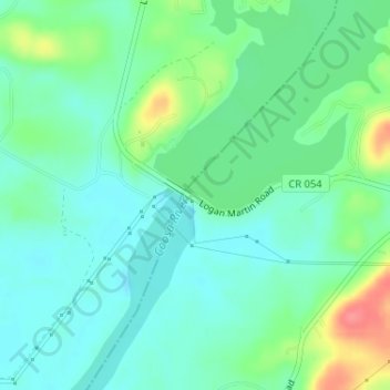 Mappa topografica Logan Martin Dam, altitudine, rilievo