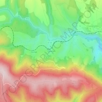 Mappa topografica L'Estampe, altitudine, rilievo