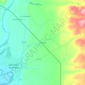 Mappa topografica La Moraleja, altitudine, rilievo