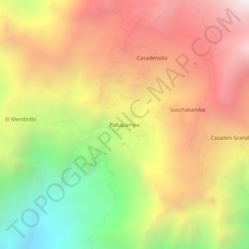 Mappa topografica Paltapampa, altitudine, rilievo