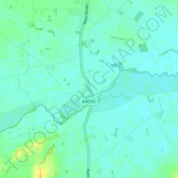 Mappa topografica Radcot, altitudine, rilievo