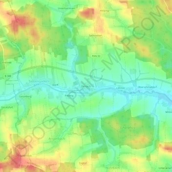 Mappa topografica Dirnaich, altitudine, rilievo