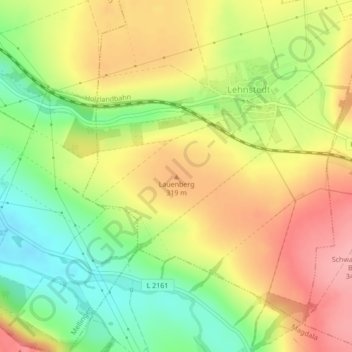 Mappa topografica Lauenberg, altitudine, rilievo
