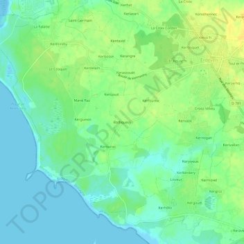 Mappa topografica Rothquevy, altitudine, rilievo