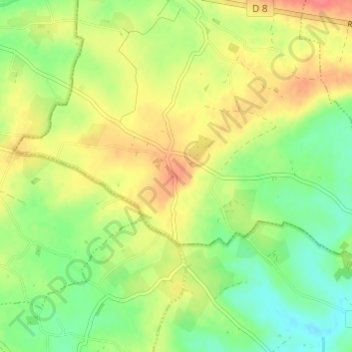 Mappa topografica Saint-Cénery, altitudine, rilievo