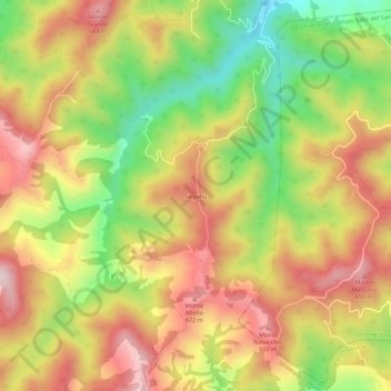 Mappa topografica Seguno, altitudine, rilievo