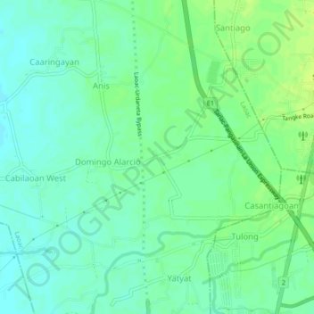 Mappa topografica Lebueg, altitudine, rilievo