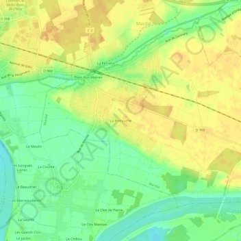 Mappa topografica La Bretauche, altitudine, rilievo