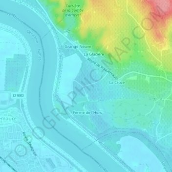 Mappa topografica Les Lones, altitudine, rilievo