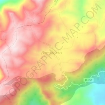 Mappa topografica Dom Maurício, altitudine, rilievo
