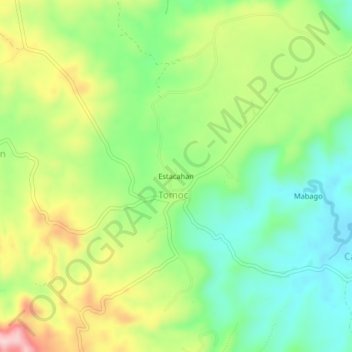 Mappa topografica Estacahan, altitudine, rilievo