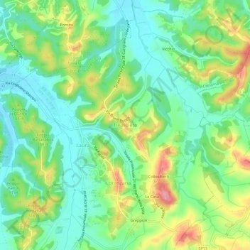 Mappa topografica Tremoleto, altitudine, rilievo