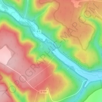 Mappa topografica Source du Rosoir, altitudine, rilievo