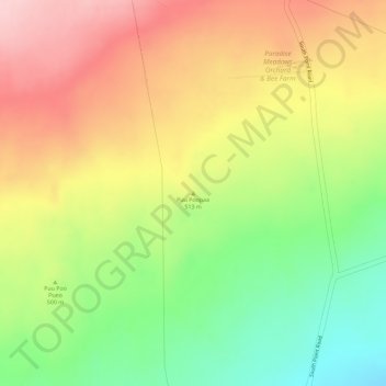 Mappa topografica Puu Poopaa, altitudine, rilievo