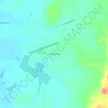Mappa topografica California Pines, altitudine, rilievo
