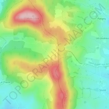 Mappa topografica La Gagère, altitudine, rilievo