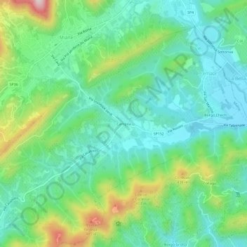 Mappa topografica Campea, altitudine, rilievo