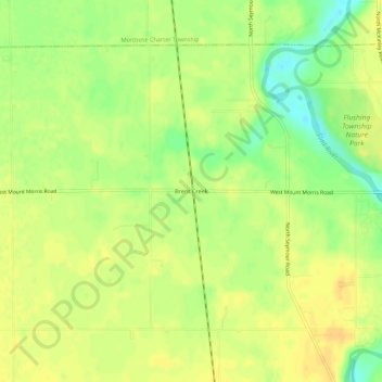 Mappa topografica Brent Creek, altitudine, rilievo