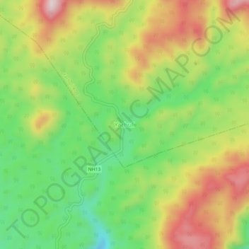 Mappa topografica Yachuli, altitudine, rilievo