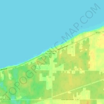 Mappa topografica Saybrook-on-the-Lake, altitudine, rilievo