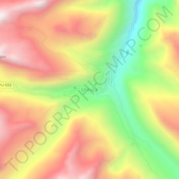 Mappa topografica Untuca, altitudine, rilievo