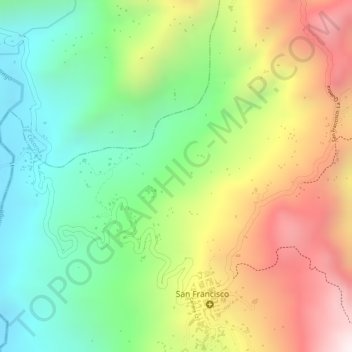 Mappa topografica Pailania, altitudine, rilievo