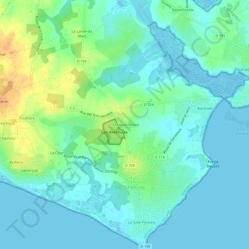 Mappa topografica La Maison Neuve, altitudine, rilievo