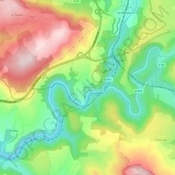 Mappa topografica Mories, altitudine, rilievo