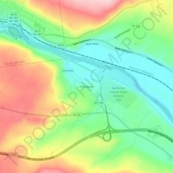 Mappa topografica Fink Basin, altitudine, rilievo