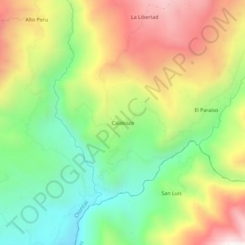 Mappa topografica Calabozo, altitudine, rilievo