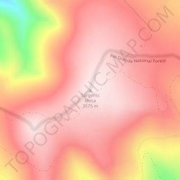 Mappa topografica Sargents Mesa, altitudine, rilievo