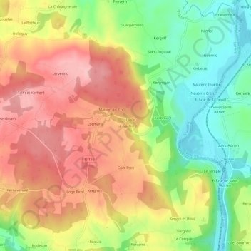 Mappa topografica Le Goslen, altitudine, rilievo