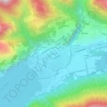 Mappa topografica Tavordo, altitudine, rilievo