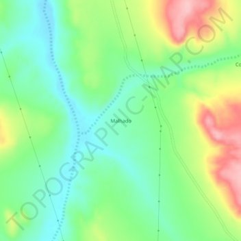 Mappa topografica Malhado, altitudine, rilievo