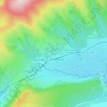 Mappa topografica Vallejo, altitudine, rilievo