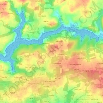 Mappa topografica Kersaux, altitudine, rilievo