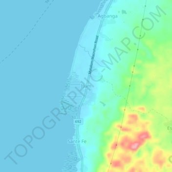 Mappa topografica Itum, altitudine, rilievo