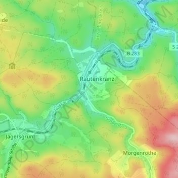 Mappa topografica Morgenröthe-Rautenkranz, altitudine, rilievo