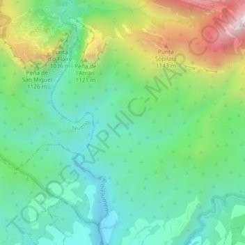 Mappa topografica Los Carneros, altitudine, rilievo
