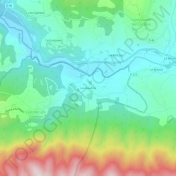 Mappa topografica Les Gaudins, altitudine, rilievo